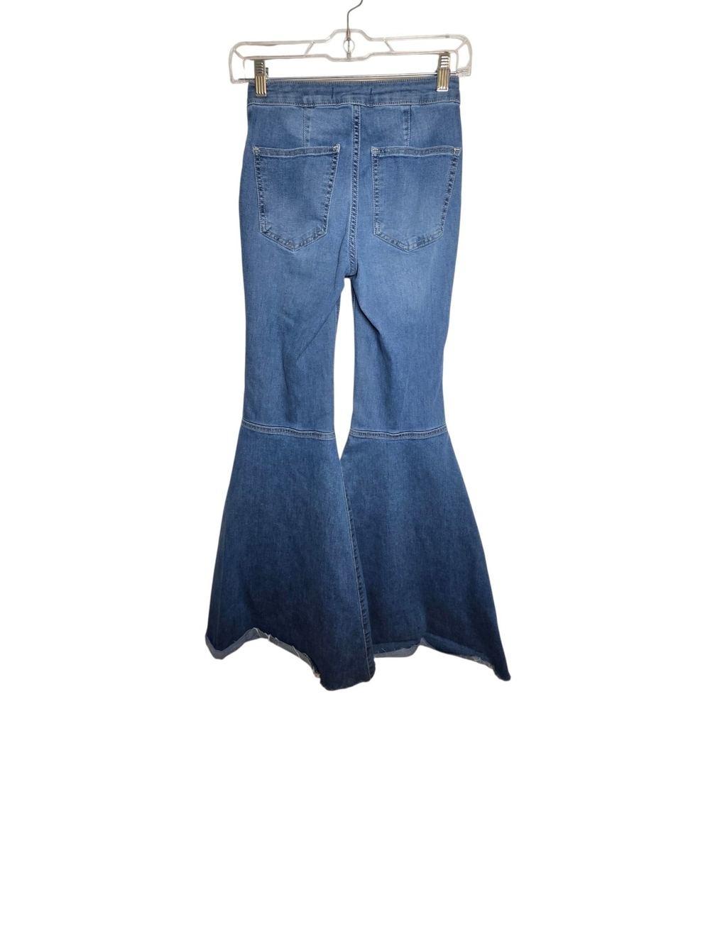 Free People Just Float On Flare Jeans Blue Size 24 Boho Wide Leg Bell Bottom Raw